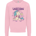 Anatomy of a Unicorn Funny Fantasy Kids Sweatshirt Jumper Light Pink