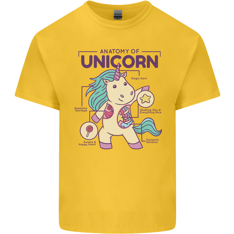 Anatomy of a Unicorn Funny Fantasy Kids T-Shirt Childrens Yellow