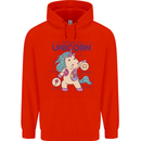 Anatomy of a Unicorn Funny Fantasy Mens 80% Cotton Hoodie Bright Red