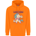 Anatomy of a Unicorn Funny Fantasy Mens 80% Cotton Hoodie Orange