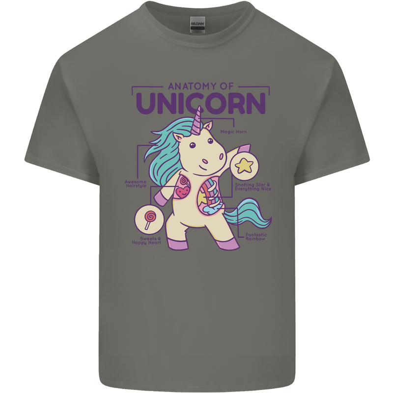 Anatomy of a Unicorn Funny Fantasy Mens Cotton T-Shirt Tee Top Charcoal
