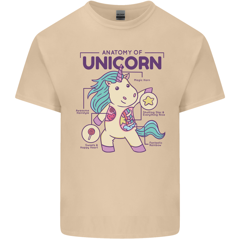 Anatomy of a Unicorn Funny Fantasy Mens Cotton T-Shirt Tee Top Sand