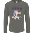 Anatomy of a Unicorn Funny Fantasy Mens Long Sleeve T-Shirt Charcoal