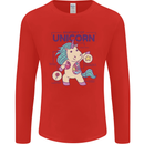 Anatomy of a Unicorn Funny Fantasy Mens Long Sleeve T-Shirt Red