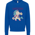 Anatomy of a Unicorn Funny Fantasy Mens Sweatshirt Jumper Royal Blue