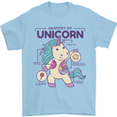 Anatomy of a Unicorn Funny Fantasy Mens T-Shirt Cotton Gildan Light Blue