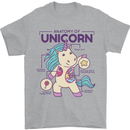Anatomy of a Unicorn Funny Fantasy Mens T-Shirt Cotton Gildan Sports Grey