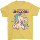 Anatomy of a Unicorn Funny Fantasy Mens T-Shirt Cotton Gildan Yellow