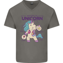 Anatomy of a Unicorn Funny Fantasy Mens V-Neck Cotton T-Shirt Charcoal