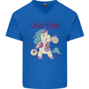 Anatomy of a Unicorn Funny Fantasy Mens V-Neck Cotton T-Shirt Royal Blue