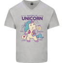 Anatomy of a Unicorn Funny Fantasy Mens V-Neck Cotton T-Shirt Sports Grey