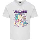 Anatomy of a Unicorn Funny Fantasy Mens V-Neck Cotton T-Shirt White