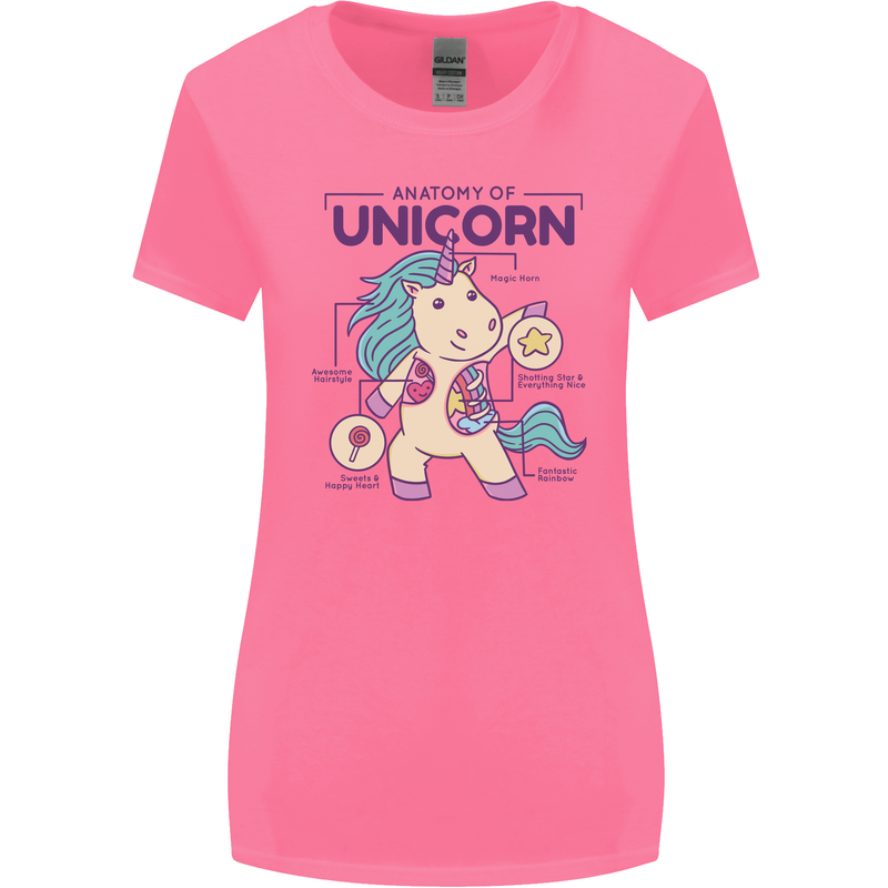 Anatomy of a Unicorn Funny Fantasy Womens Wider Cut T-Shirt Azalea