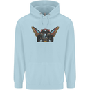 Ancient Egypt Winged Cats Eye of Horus Childrens Kids Hoodie Light Blue