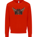 Ancient Egypt Winged Cats Eye of Horus Kids Sweatshirt Jumper Bright Red