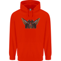 Ancient Egypt Winged Cats Eye of Horus Mens 80% Cotton Hoodie Bright Red