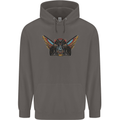 Ancient Egypt Winged Cats Eye of Horus Mens 80% Cotton Hoodie Charcoal