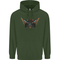 Ancient Egypt Winged Cats Eye of Horus Mens 80% Cotton Hoodie Forest Green