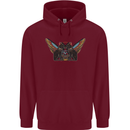 Ancient Egypt Winged Cats Eye of Horus Mens 80% Cotton Hoodie Maroon