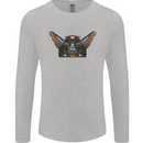 Ancient Egypt Winged Cats Eye of Horus Mens Long Sleeve T-Shirt Sports Grey