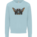Ancient Egypt Winged Cats Eye of Horus Mens Sweatshirt Jumper Light Blue