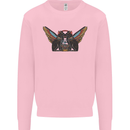 Ancient Egypt Winged Cats Eye of Horus Mens Sweatshirt Jumper Light Pink