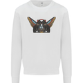 Ancient Egypt Winged Cats Eye of Horus Mens Sweatshirt Jumper White