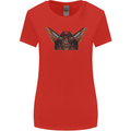 Ancient Egypt Winged Cats Eye of Horus Womens Wider Cut T-Shirt Red
