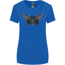 Ancient Egypt Winged Cats Eye of Horus Womens Wider Cut T-Shirt Royal Blue