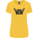 Ancient Egypt Winged Cats Eye of Horus Womens Wider Cut T-Shirt Yellow