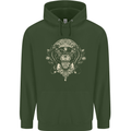 Ancient Mayan Aztec Tiger Art Tattoo Tribal Childrens Kids Hoodie Forest Green