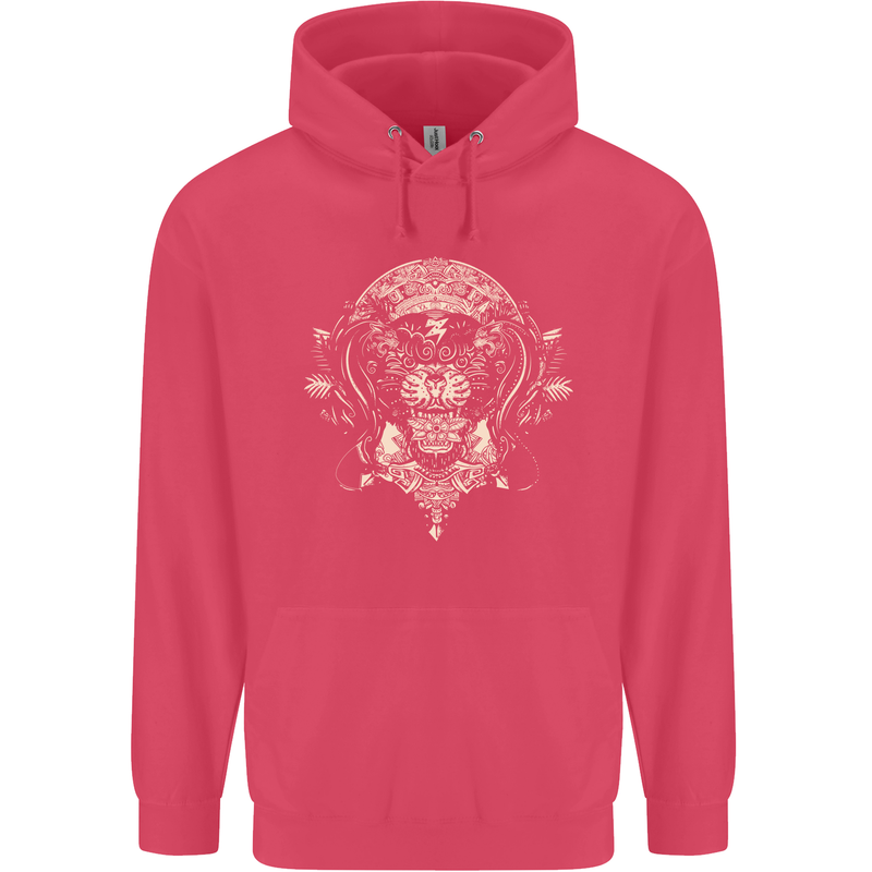 Ancient Mayan Aztec Tiger Art Tattoo Tribal Childrens Kids Hoodie Heliconia