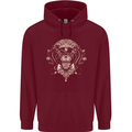 Ancient Mayan Aztec Tiger Art Tattoo Tribal Childrens Kids Hoodie Maroon