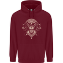 Ancient Mayan Aztec Tiger Art Tattoo Tribal Childrens Kids Hoodie Maroon