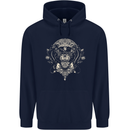 Ancient Mayan Aztec Tiger Art Tattoo Tribal Childrens Kids Hoodie Navy Blue