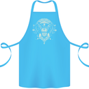 Ancient Mayan Aztec Tiger Art Tattoo Tribal Cotton Apron 100% Organic Turquoise