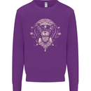 Ancient Mayan Aztec Tiger Art Tattoo Tribal Kids Sweatshirt Jumper Purple