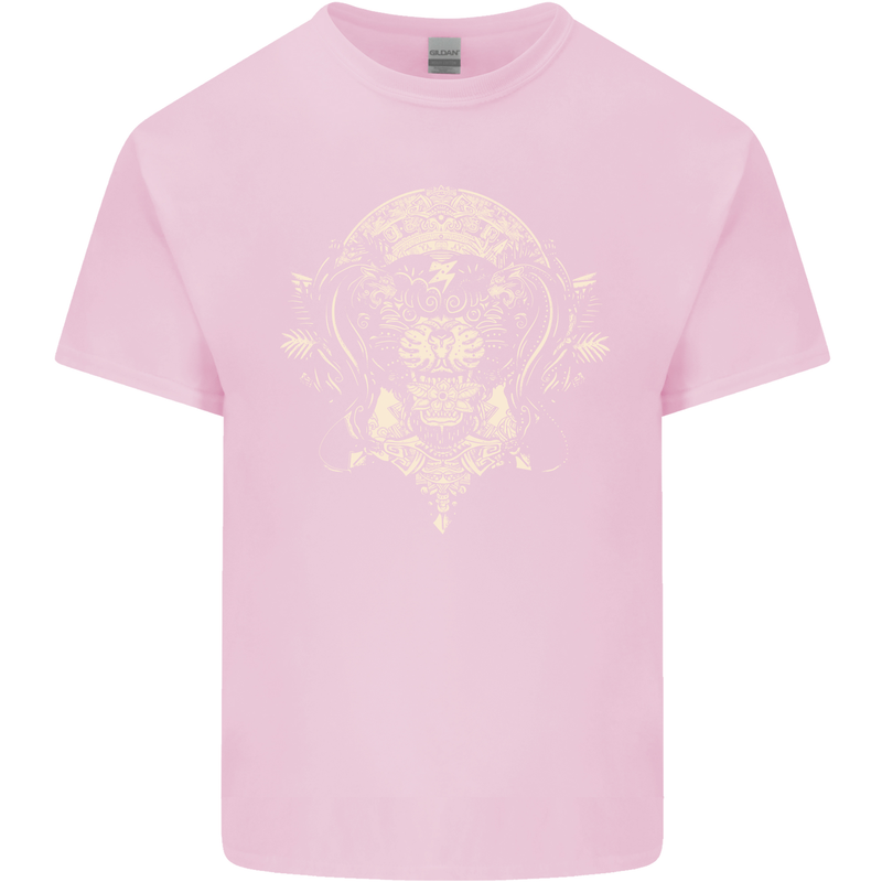Ancient Mayan Aztec Tiger Art Tattoo Tribal Kids T-Shirt Childrens Light Pink