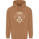 Ancient Mayan Aztec Tiger Art Tattoo Tribal Mens 80% Cotton Hoodie Caramel Latte