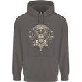 Ancient Mayan Aztec Tiger Art Tattoo Tribal Mens 80% Cotton Hoodie Charcoal