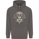 Ancient Mayan Aztec Tiger Art Tattoo Tribal Mens 80% Cotton Hoodie Charcoal