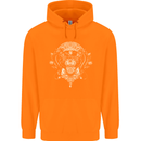 Ancient Mayan Aztec Tiger Art Tattoo Tribal Mens 80% Cotton Hoodie Orange