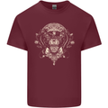 Ancient Mayan Aztec Tiger Art Tattoo Tribal Mens Cotton T-Shirt Tee Top Maroon