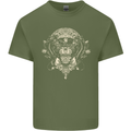 Ancient Mayan Aztec Tiger Art Tattoo Tribal Mens Cotton T-Shirt Tee Top Military Green