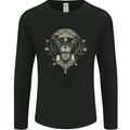 Ancient Mayan Aztec Tiger Art Tattoo Tribal Mens Long Sleeve T-Shirt Black