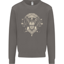 Ancient Mayan Aztec Tiger Art Tattoo Tribal Mens Sweatshirt Jumper Charcoal