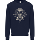 Ancient Mayan Aztec Tiger Art Tattoo Tribal Mens Sweatshirt Jumper Navy Blue