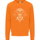 Ancient Mayan Aztec Tiger Art Tattoo Tribal Mens Sweatshirt Jumper Orange