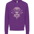 Ancient Mayan Aztec Tiger Art Tattoo Tribal Mens Sweatshirt Jumper Purple