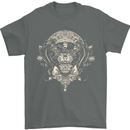Ancient Mayan Aztec Tiger Art Tattoo Tribal Mens T-Shirt Cotton Gildan Charcoal